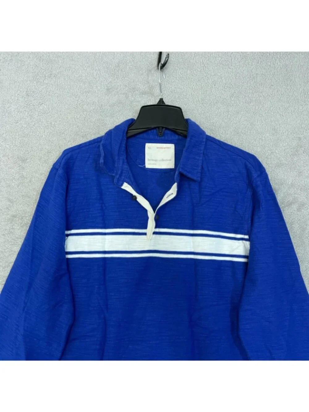 Banana Republic Men's XL Blue Heritage Collection Textured Rugby Polo Shir F1316